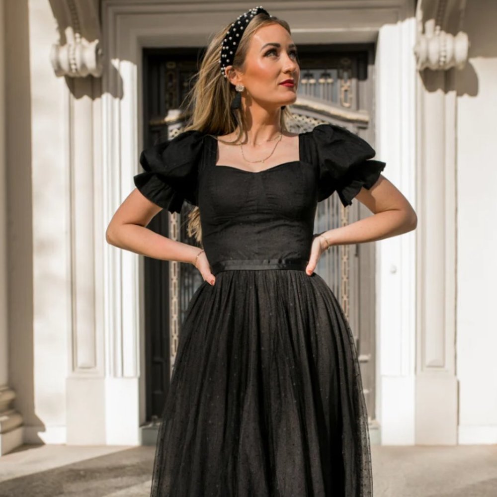 Ivy City Co. Ballerina Dress in Black, 1X